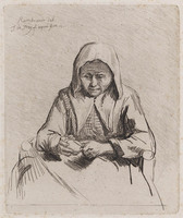 KG 07839
<br/>
Portret van een vrouw, een appel schillend
<br/>
<em>Freij, Johannes Pieter de (1770-1834)</em>